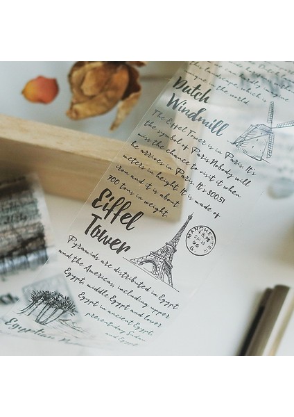 B Tarzı Pvc Şeffaf Vintage Ingilizce Notlar Sevimli Dekoratif Maskeleme Washi Bant Karalama Defteri Diy (Yurt Dışından) modelleri