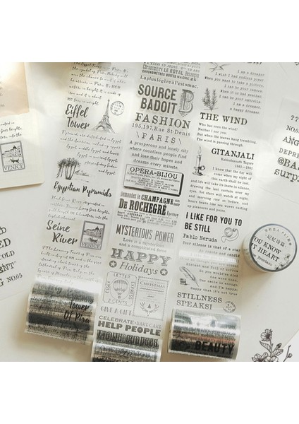 B Tarzı Pvc Şeffaf Vintage Ingilizce Notlar Sevimli Dekoratif Maskeleme Washi Bant Karalama Defteri Diy (Yurt Dışından) indirimleri