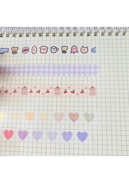 H Tarzı Sevimli Karikatür Ayı Kiraz Aşk Ekose Washi Bantlar Dekorasyon Scrapbooking Dıy Günlüğü Albümü Kolaj Maskeleme Bandı Kırtasiye (Yurt Dışından) fırsatları