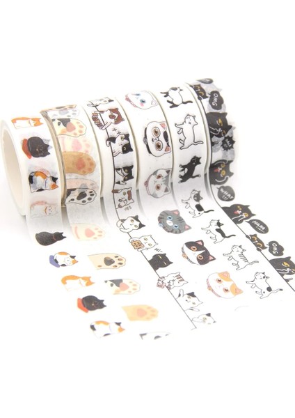 M204 Stili mm * 5m Sevimli Kawaii Sevimli Kedi Yapışkanlı Kağıt Washi Bant Maskeleme Bandı Dıy Scrapbooking Çubuk Etiket (Yurt Dışından) modelleri