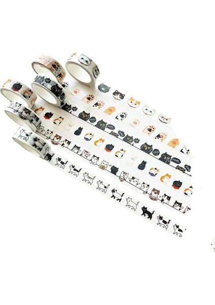 M204 Stili mm * 5m Sevimli Kawaii Sevimli Kedi Yapışkanlı Kağıt Washi Bant Maskeleme Bandı Dıy Scrapbooking Çubuk Etiket (Yurt Dışından) fırsatları