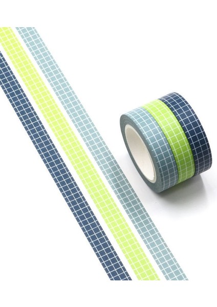 3X10MM Stili 10M Izgara Washi Bant Seti Maskeleme Bandı Yıkanabilir Bant Mesh Düz Renk Zaman Cetveli Tarih Hafta Ekstra Geniş Washie Bant Eski Biletler (Yurt Dışından)