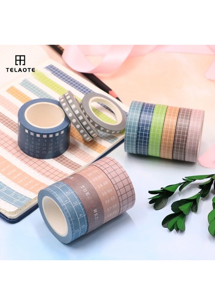 3X10MM Stili 10M Izgara Washi Bant Seti Maskeleme Bandı Yıkanabilir Bant Mesh Düz Renk Zaman Cetveli Tarih Hafta Ekstra Geniş Washie Bant Eski Biletler (Yurt Dışından) modelleri