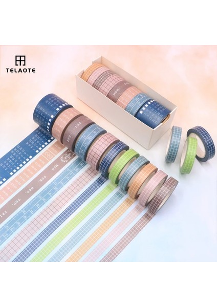 3X10MM Stili 10M Izgara Washi Bant Seti Maskeleme Bandı Yıkanabilir Bant Mesh Düz Renk Zaman Cetveli Tarih Hafta Ekstra Geniş Washie Bant Eski Biletler (Yurt Dışından) indirimleri