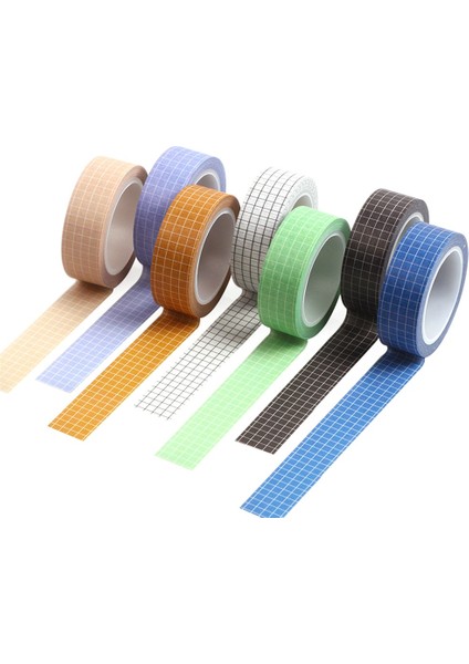 O Tarzı Basit Siyah Beyaz Izgara Washi Bant Japon Kağıt Dıy Planlayıcısı 10 M Maskeleme Bandı Yapışkan Bantlar Sticker Dekoratif Kırtasiye Bandı (Yurt Dışından) modelleri