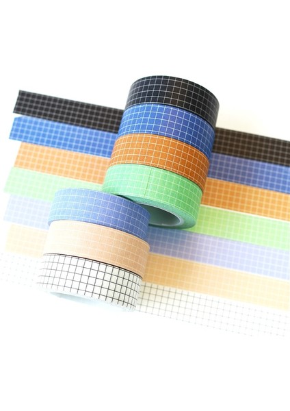 O Tarzı Basit Siyah Beyaz Izgara Washi Bant Japon Kağıt Dıy Planlayıcısı 10 M Maskeleme Bandı Yapışkan Bantlar Sticker Dekoratif Kırtasiye Bandı (Yurt Dışından) fırsatları