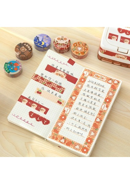 No.5 Tarzı Kawaii Washi Bant Scrapbooking Dıy Dekor Dergisi Kore Bant Sevimli Ayı Planlayıcısı Maskeleme Bandı Kağıt Günlüğü Kırtasiye Sticker (Yurt Dışından) fırsatları