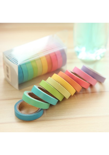 10 Adet Tarzı Lot Şeker Katı Dıy Craft Dekoratif Yapışkan Bant Washi Sticker Scrapbooking Fita Adesiva Kırtasiye Papeleria (Yurt Dışından) fiyatları