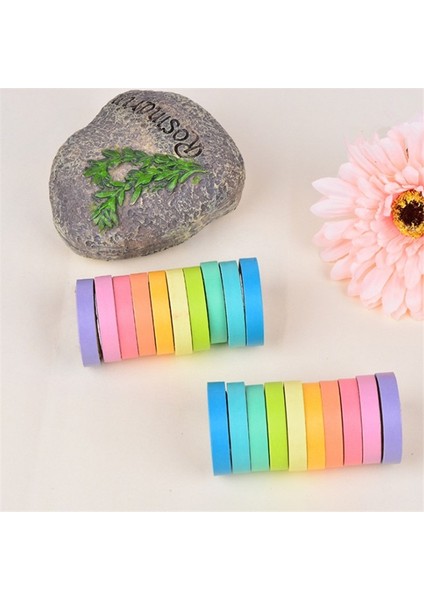 10 Adet Tarzı Lot Şeker Katı Dıy Craft Dekoratif Yapışkan Bant Washi Sticker Scrapbooking Fita Adesiva Kırtasiye Papeleria (Yurt Dışından) fırsatları