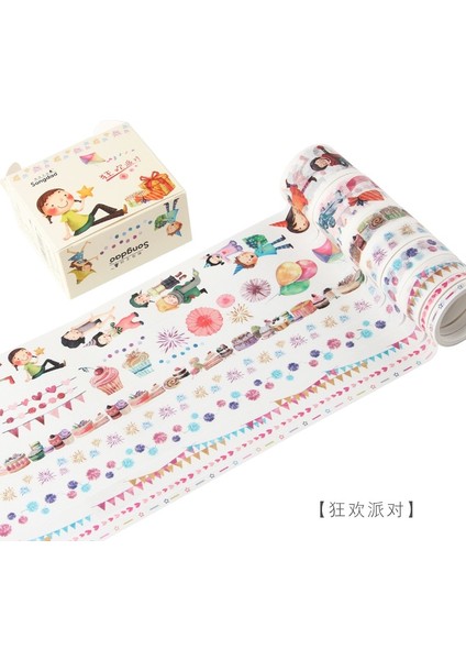 ST00063-8 Stili 1 Kutu Washi Kağıt Bant Seti Japon Tarzı Peri Masalı Kız Antika Techo Dekorasyon Çıkartmaları (Yurt Dışından) fiyatları