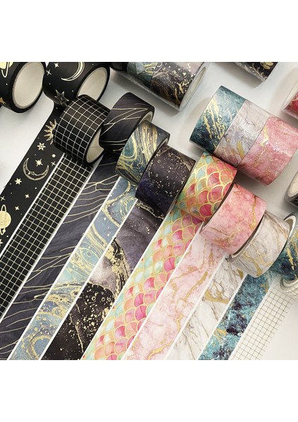 No.5 Tarzı Et Çeşitli Desen Yaldız Washi Bant Seti Scrapbooking Diy Maskeleme Bantları Kırtasiye Dekorasyon Okul (Yurt Dışından) fırsatları