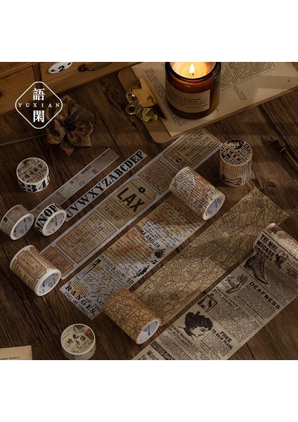 C Stili Seyahat Notları Koleksiyonu Washi Bant Retro Kağıt Diy Planlayıcısı Maskeleme Bandı Yapışkan Bantlar Çıkartmalar Dekoratif Kırtasiye Bantları (Yurt Dışından)