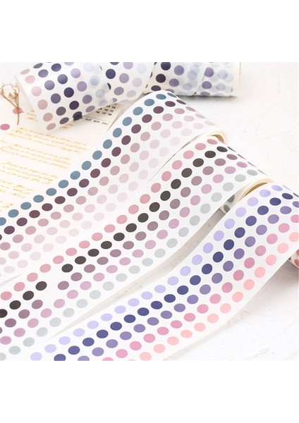 B 50MM Tarzı Olorful Nokta Çıkartmalar Rulo Kendinden Yapışkanlı Washi Bant Maskeleme Bandı Kawaii Kırtasiye Dıy Dekor Okul Malzemeleri (Yurt Dışından)