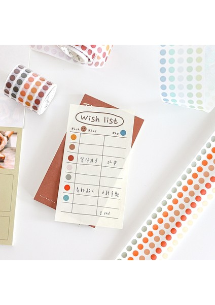 No.1 Tarzı Renkli Noktalar Washi Bant Dekoratif Yapışkanlı Maskeleme Bandı Çıkartmalar Için Scrapbooking Dıy Yuvarlak Kırtasiye Bant Okul Ofis Tedarik (Yurt Dışından) modelleri