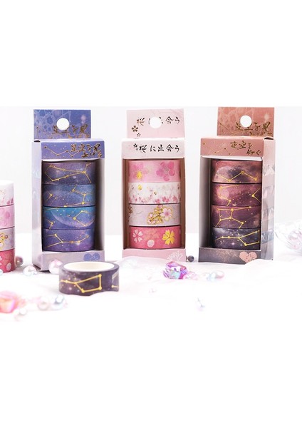 No.2 Tarzı Yıldızlı Gökyüzü Kiraz Çiçekleri Washi Bant Seti Yapışkan Bant Dıy Scrapbooking Sticker Etiket Japon Kırtasiye (Yurt Dışından) fiyatları