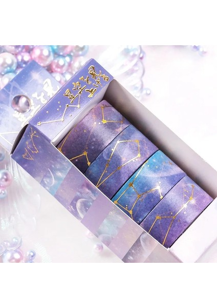 No.2 Tarzı Yıldızlı Gökyüzü Kiraz Çiçekleri Washi Bant Seti Yapışkan Bant Dıy Scrapbooking Sticker Etiket Japon Kırtasiye (Yurt Dışından) modelleri
