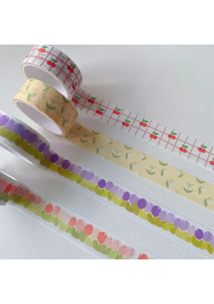 1 Adet B Tarzı 1 Adet Girly Heart Lale Ekose Washi Bant Scrapbooking Dıy Dergisi Sevimli Kiraz Planlayıcısı Maskeleme Bandı Kağıt Günlüğü Kırtasiye Sticker (Yurt Dışından) modelleri