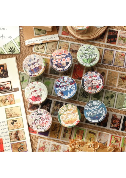 No.3 Tarzı 3cm * 2m Retro Bahçe Serisi Washi Bant Yapışkan Bant Dıy Scrapbooking Sticker Etiket Maskeleme Bandı Washi Bant (Yurt Dışından)