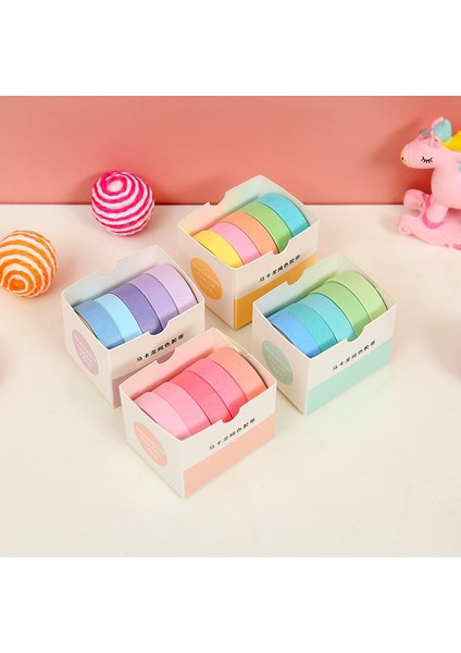 L Tarzı Çok Renkli Macaron Morandi Renkli Washi Kağıt Maskeleme Bandı Scrapbooking Dekorasyon Dergisi Dıy Malzeme Için Set (Yurt Dışından) fırsatları
