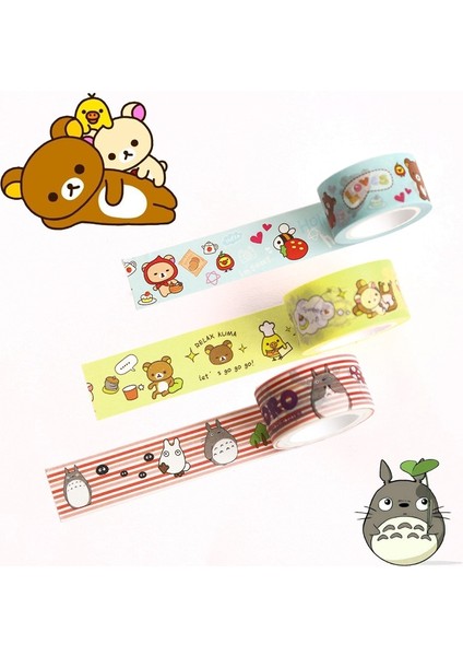 Gökkuşağı Hayvanlar Tarzı 20MM Sevimli Washi Bant Japon Totoro Rilakkuma Dekoratif Bant Çiçekler Sumikko Gurarapbooking Kawaii Izgara Yapışkan Bant (Yurt Dışından) fiyatları