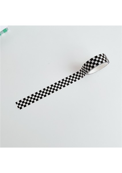C Stili Korean Ins Siyah Beyaz Ingilizce Yapışkanlı Washi Bant Basit Stil Dama Tahtası Manuel Kırtasiye Dekoratif Bant Mühür Sticker 5m (Yurt Dışından)