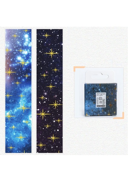Washi Bant Stili L Beden Washi Bant ve Etiketler Scrapbooking Maskeleme Bandı 5m Adesiva Sortidos Altın Yaprak Papeleria Karalama Defteri Yıldızlı Gökyüzü Sevimli Etiket (Yurt Dışından)