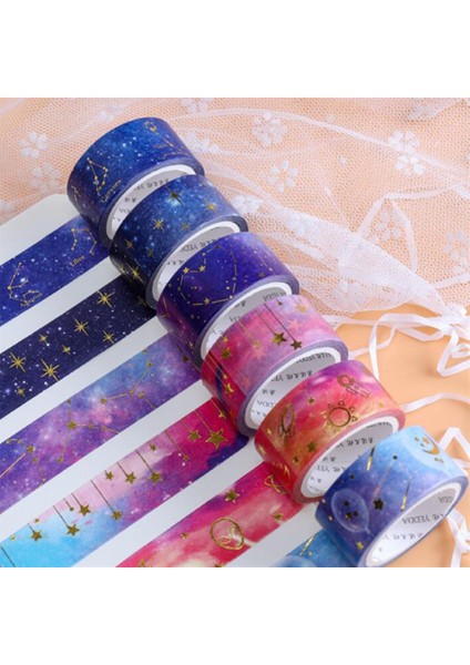 Washi Bant Stili L Beden Washi Bant ve Etiketler Scrapbooking Maskeleme Bandı 5m Adesiva Sortidos Altın Yaprak Papeleria Karalama Defteri Yıldızlı Gökyüzü Sevimli Etiket (Yurt Dışından) fiyatları