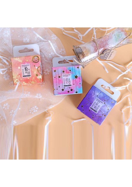 Washi Bant Stili L Beden Washi Bant ve Etiketler Scrapbooking Maskeleme Bandı 5m Adesiva Sortidos Altın Yaprak Papeleria Karalama Defteri Yıldızlı Gökyüzü Sevimli Etiket (Yurt Dışından) fırsatları