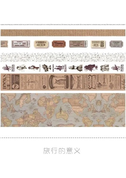 No.2 Tarzı 7 Rollsset Seyahat Serisi Vintage Harita Damgası Avrupa Retro Karakter Dekorasyon Washi Bant Dıy Günlüğü Scrapbooking Maskeleme Bandı (Yurt Dışından)