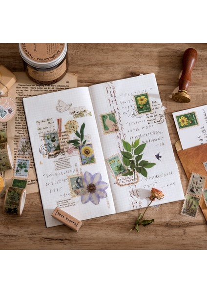 2-H Tarzı 25MM Geniş Posta Pulu Washi Bantlar Scrapbooking Için Dekoratif Çıkartmalar Dıy Sanatlar El Sanatları Albümü Takvimler (Yurt Dışından) fırsatları