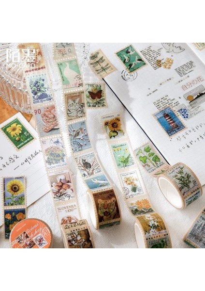 H Tarzı Filateli Müzesi Serisi Maskeleme Washi Bant Eski Seyahat Damgası Dekoratif Yapışkan Bant Decora Diy Scrapbooking Sticker Etiket (Yurt Dışından) fırsatları