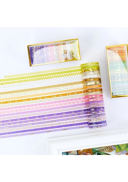 No.6 Tarzı 20 Rulo Washi Bant Seti Folyo Altın Ince Dekoratif Maskeleme Washi Bantlar Scrapbooking Hediye Paketleme Için 5mm Geniş Diy Kağıt Bant (Yurt Dışından) fiyatları