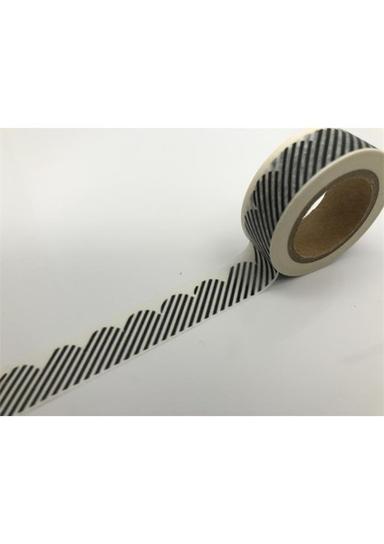 NO.2135 Stili S Beden Japon Jiataihe Washi Bant Siyah Dekoratif Çizgili, Bant Karalama Defteri Kağıt Maskeleme Etiket Seti Fotoğraf Albümü Washi Bant Seti (Yurt Dışından)