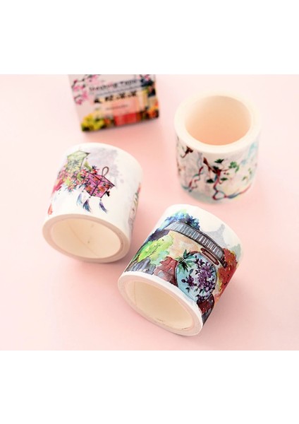 Stil3 Stili Ese Manzara Çiçekler Bitkiler Vintage Manzara Dekorasyon Washi Bant Dıy Planlayıcısı Günlüğü Scrapbooking Maskeleme Bandı (Yurt Dışından) indirimleri
