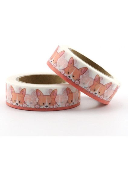 15MM * 10M Sevimli Köpek Maskeleme Washi Bant Dekoratif Yapışkan Bant Decora Diy Scrapbooking Sticker Etiket (Yurt Dışından)