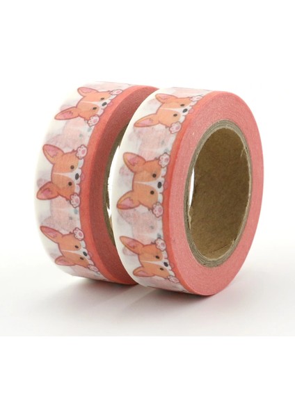 15MM * 10M Sevimli Köpek Maskeleme Washi Bant Dekoratif Yapışkan Bant Decora Diy Scrapbooking Sticker Etiket (Yurt Dışından) modelleri