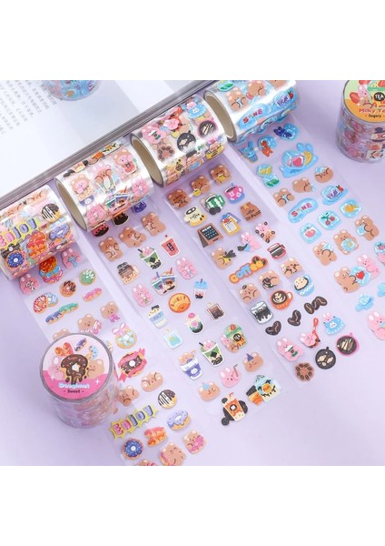 E Stili Kawaii Karikatür Ayı Günlük Yaşam Maskeleme Washi Bant Sanat Dekoratif Yapışkan Bant Diy Scrapbooking Sticker Etiket Kore Kırtasiye (Yurt Dışından) fırsatları