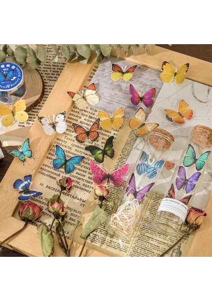 H Tarzı Sevimli Renk Kelebek Koleksiyonu Serisi Maskeleme Washi Bant Dekoratif Yapışkan Bant Decora Diy Scrapbooking Sticker Etiket (Yurt Dışından) fiyatları