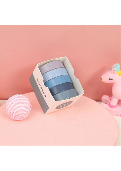No.11 Stili 5rollsbox Set Dekoratif Kırtasiye Malzemeleri Maskeleme Bandı Washi Bant Scrapbooking Yapıştırıcı (Yurt Dışından)