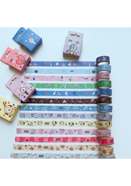 E1-Tereyağı1 Tarzı Hqbts Bangtan Boys Groups Yeni Çizgi Film Washi Bant, Kağıt Bant, Çevre Birimi Aynı Stil (Yurt Dışından) modelleri