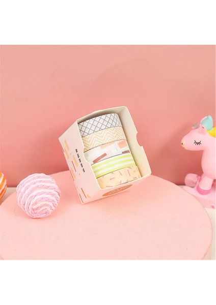 No.1 Tarzı 5rollsbox Set Dekoratif Kırtasiye Malzemeleri Maskeleme Bandı Washi Bant Scrapbooking Yapıştırıcı (Yurt Dışından)