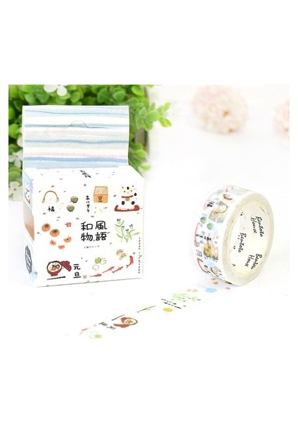 No.22 Tarzı Romantik Kiraz Çiçeği Dekorasyon Washi Bant Dıy Karalama Defteri Sevimli Çiçek Tüy Etiket Kawaii Maskeleme Bandı Okul (Yurt Dışından)