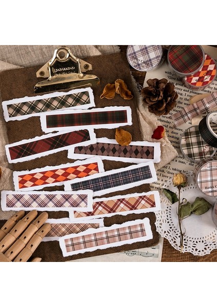 B Tarzı Dimi Retro Temel Kafes Dekoratif Maskeleme Bandı Tek Washi Bantlar Scrapbooking Dıy Dekorasyon Yaratıcı Etiket Etiket (Yurt Dışından) indirimleri