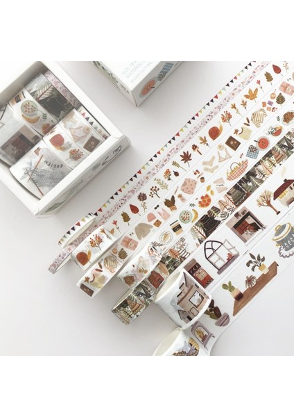 Ack Günlük Kız Lifel Washi Bant Seti Yapışkan Bant Dıy Scrapbooking Etiket Etiket Maskeleme (Yurt Dışından)