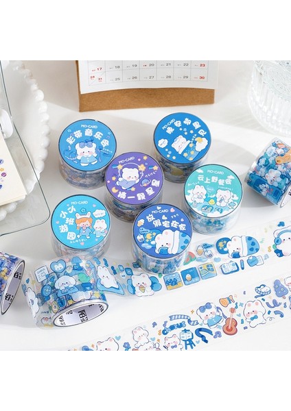 2 Boyutlu Stil 1 Rulo Pet Su Geçirmez Kawaii Mavi Beyaz Karikatür Ayı Maskeleme Bandı Günlüğü Planlayıcısı Albümü Dıy El Sanatları (Yurt Dışından) fiyatları