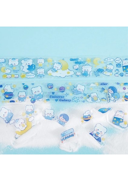 2 Boyutlu Stil 1 Rulo Pet Su Geçirmez Kawaii Mavi Beyaz Karikatür Ayı Maskeleme Bandı Günlüğü Planlayıcısı Albümü Dıy El Sanatları (Yurt Dışından) fırsatları