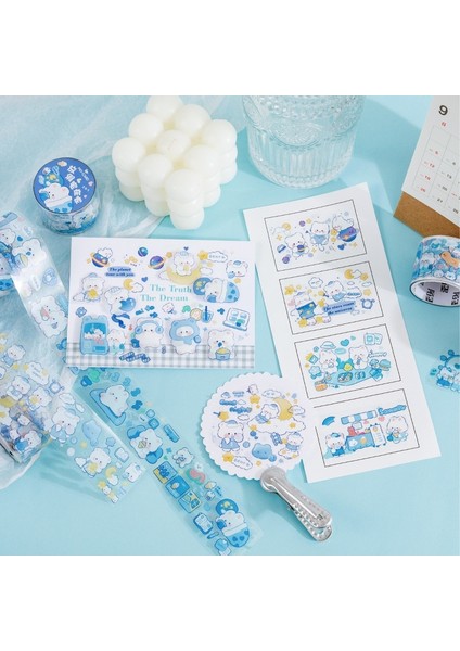 2 Boyutlu Stil 1 Rulo Pet Su Geçirmez Kawaii Mavi Beyaz Karikatür Ayı Maskeleme Bandı Günlüğü Planlayıcısı Albümü Dıy El Sanatları (Yurt Dışından) indirimleri