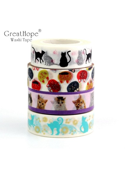 NO.514 Tarzı Dekor Washi Bant Hayvan Seti Llamas Köpek Kedi Flamingo Fil Kutup Ayısı Kuşlar Dıy Maskeleme Bantları Okul Ofis Malzemeleri (Yurt Dışından) indirimleri