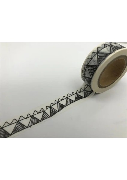 NO.2259 Tarzı S Beden Japon Jiataihe Washi Bant Siyah Dekoratif Çizgili, Bant Karalama Defteri Kağıt Maskeleme Etiket Seti Fotoğraf Albümü Washi Bant Seti (Yurt Dışından)