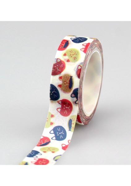 NO.457 Tarzı 1 Adet 1.5c Sevimli Köpek ve Kedi Washi Bant Seti Japon Kağıt Planlayıcısı Maskeleme Bandı Yapışkan Bantlar Çıkartmalar Dekor Kırtasiye Bandı (Yurt Dışından)